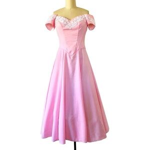 Vintage 1980s Pricilla of Boston pink princess dress